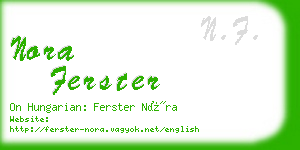 nora ferster business card